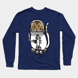 Sci Fi Tiger Astronaut Funny Animals in Space Long Sleeve T-Shirt